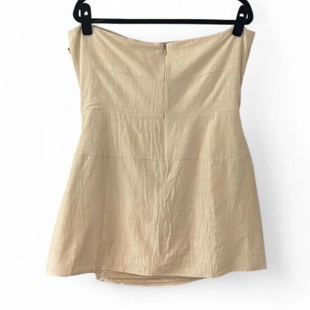 🆕 NWT! SABO Bandera strapless mini dress in beige - Picture 6 of 9